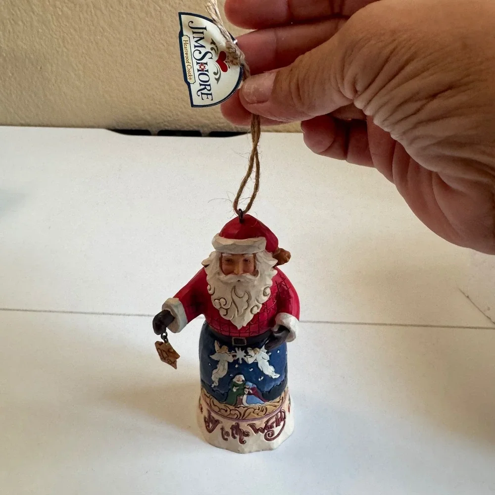 Jim Shore Heartwood Creek Joy To The World Santa Nativity Ornament 6001504 EUC
